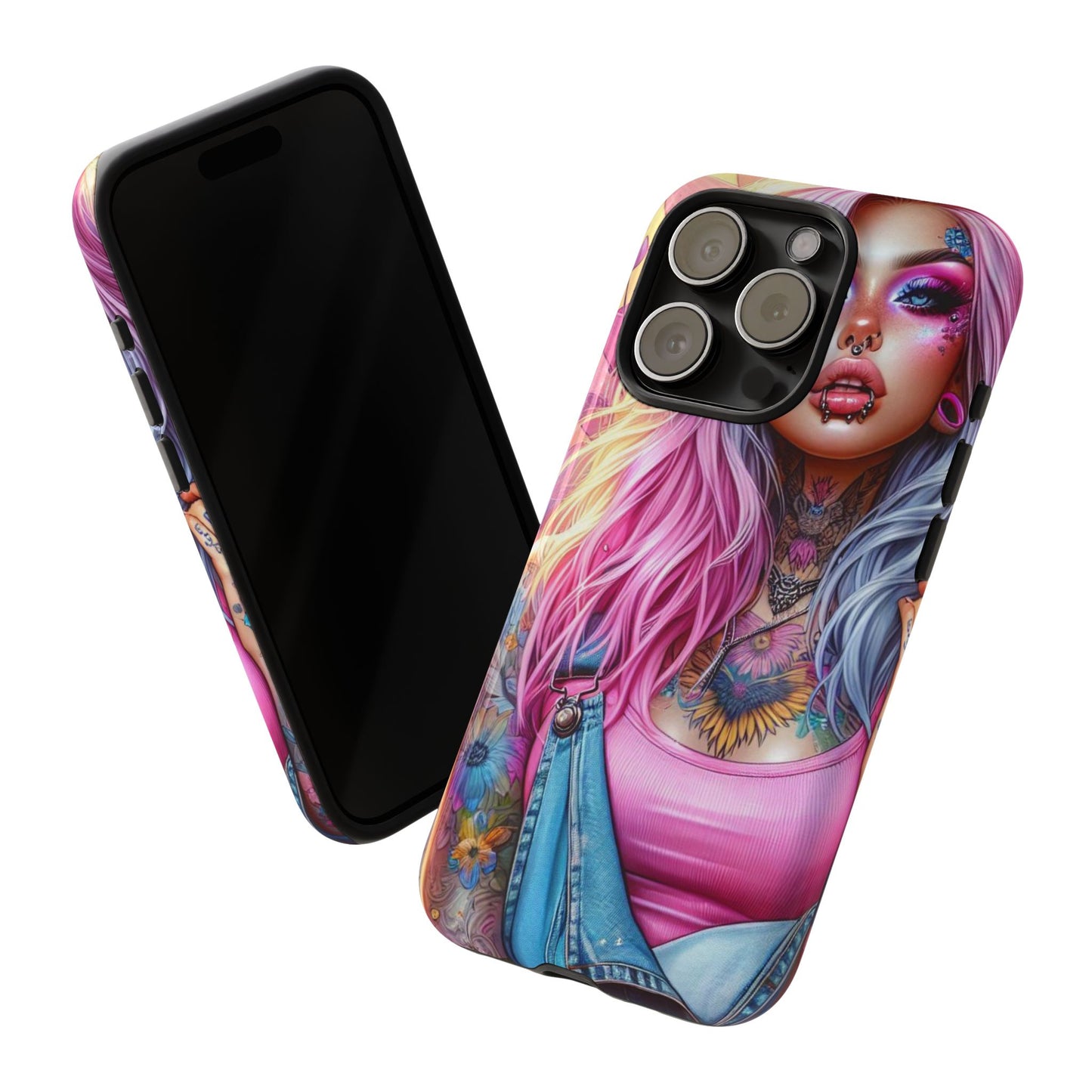 Sunset Glow – Pastel Punk & Floral Ink Mobile Cover
