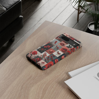 Red Flowers & Lips Collage Phone Case
