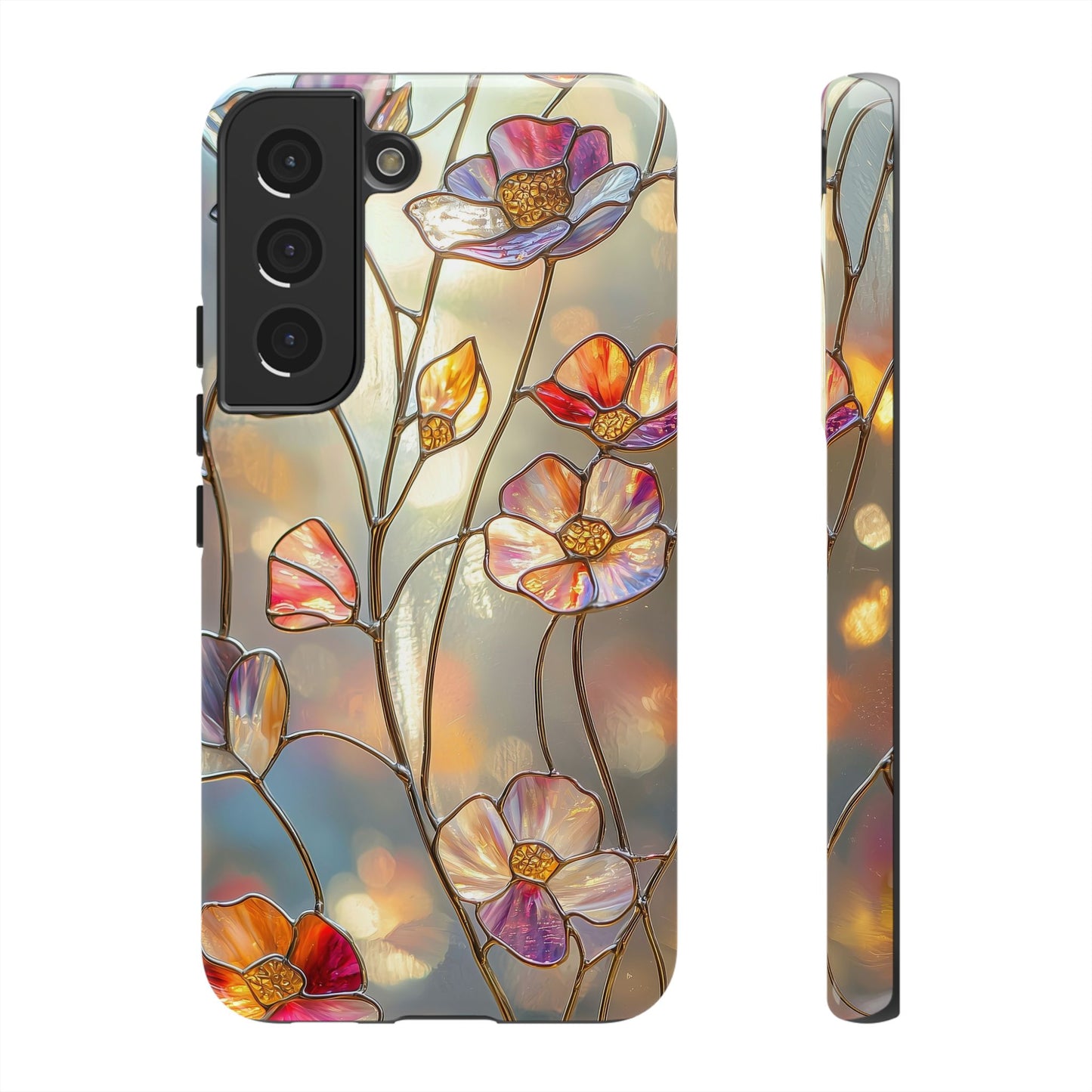 Petal Prism – Colorful Flower Stained Glass Phone Case for iPhone, Samsung & Pixel