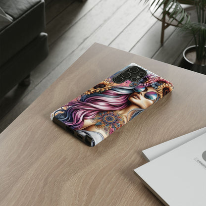 Bohemian Sunflower Queen – Retro Floral Fantasy Mobile Cover