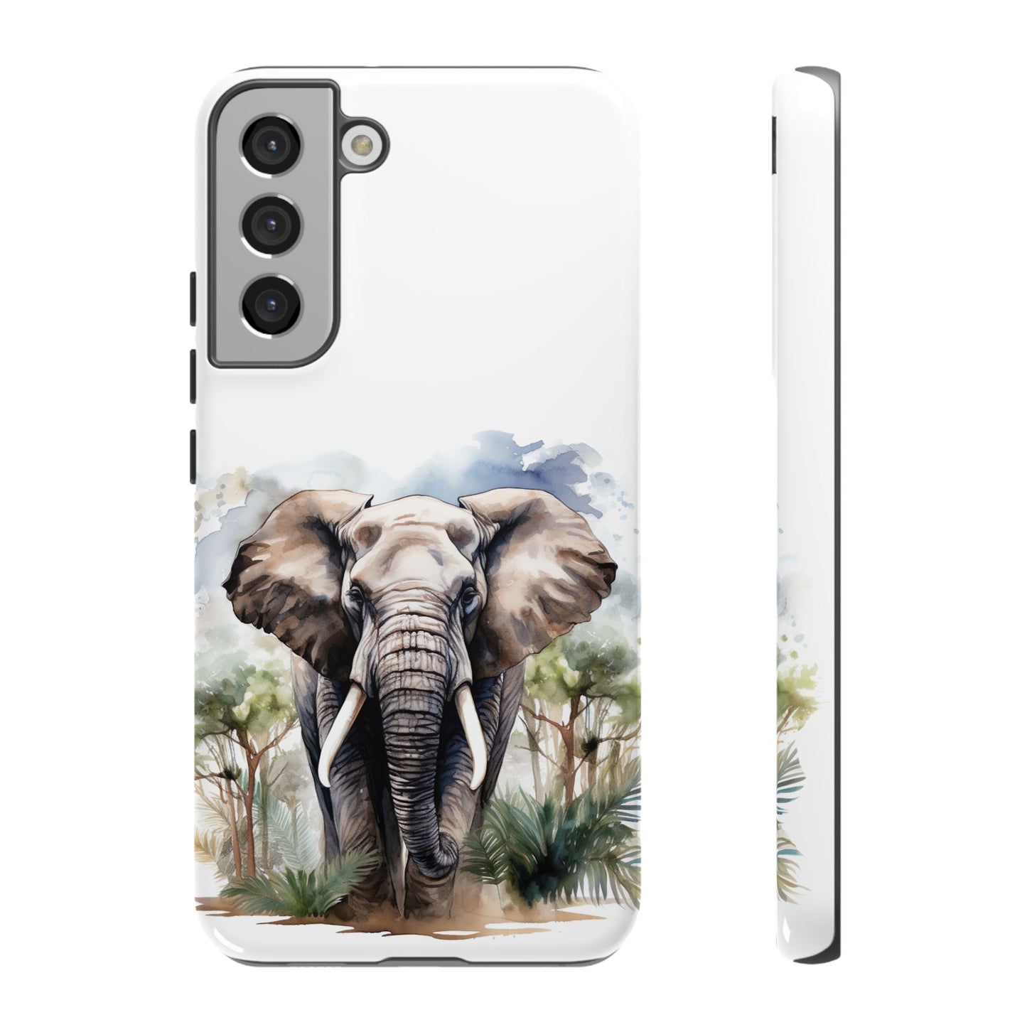 Majestic Watercolor Elephant Mobile Cover – Artistic Wildlife Design