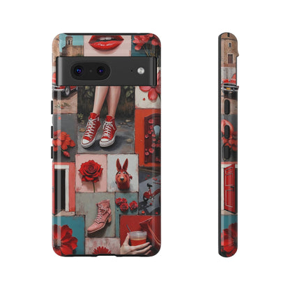 Red Sneakers & Roses Collage Phone Case
