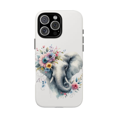 Floral Elephant Mobile Cover – Elegant Watercolor Art