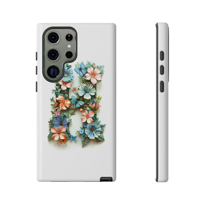 Floral Letter H Phone Case – Personalized Aesthetic Cover for iPhone, Samsung & Google Pixel