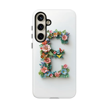 Floral Letter E Phone Case – Personalized Aesthetic Cover for iPhone, Samsung & Google Pixel