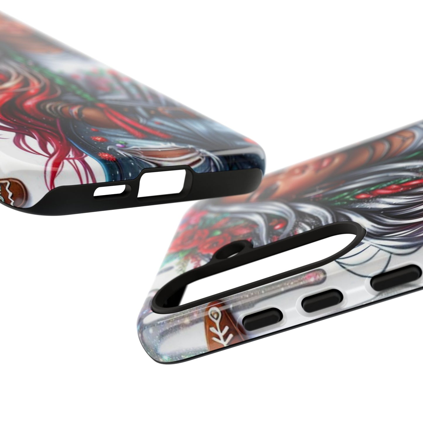 Festive Boho Queen – Holiday Glow & Candy Cane Braids Mobile Cover