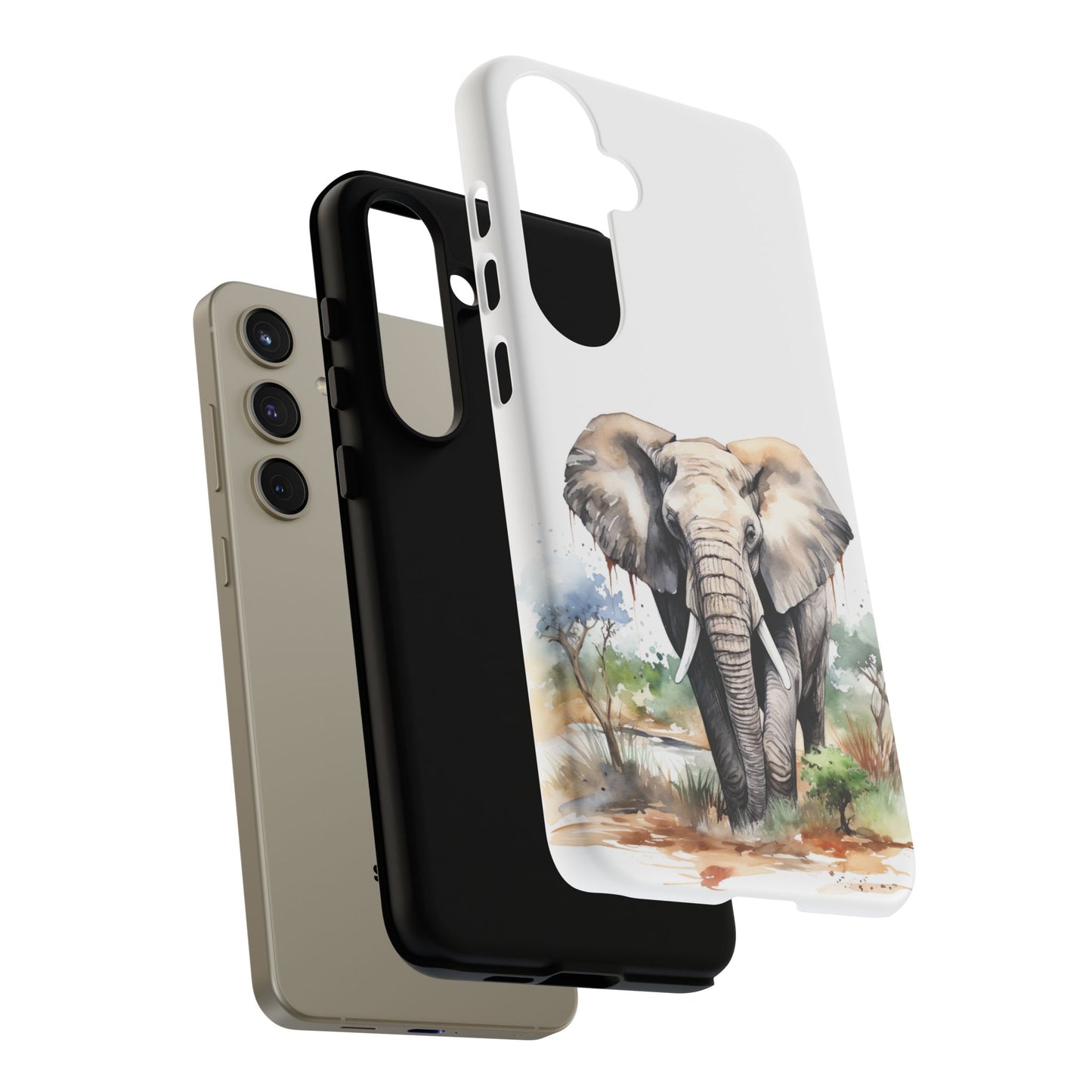 Safari Watercolor Elephant Mobile Cover – Artistic Wildlife Design