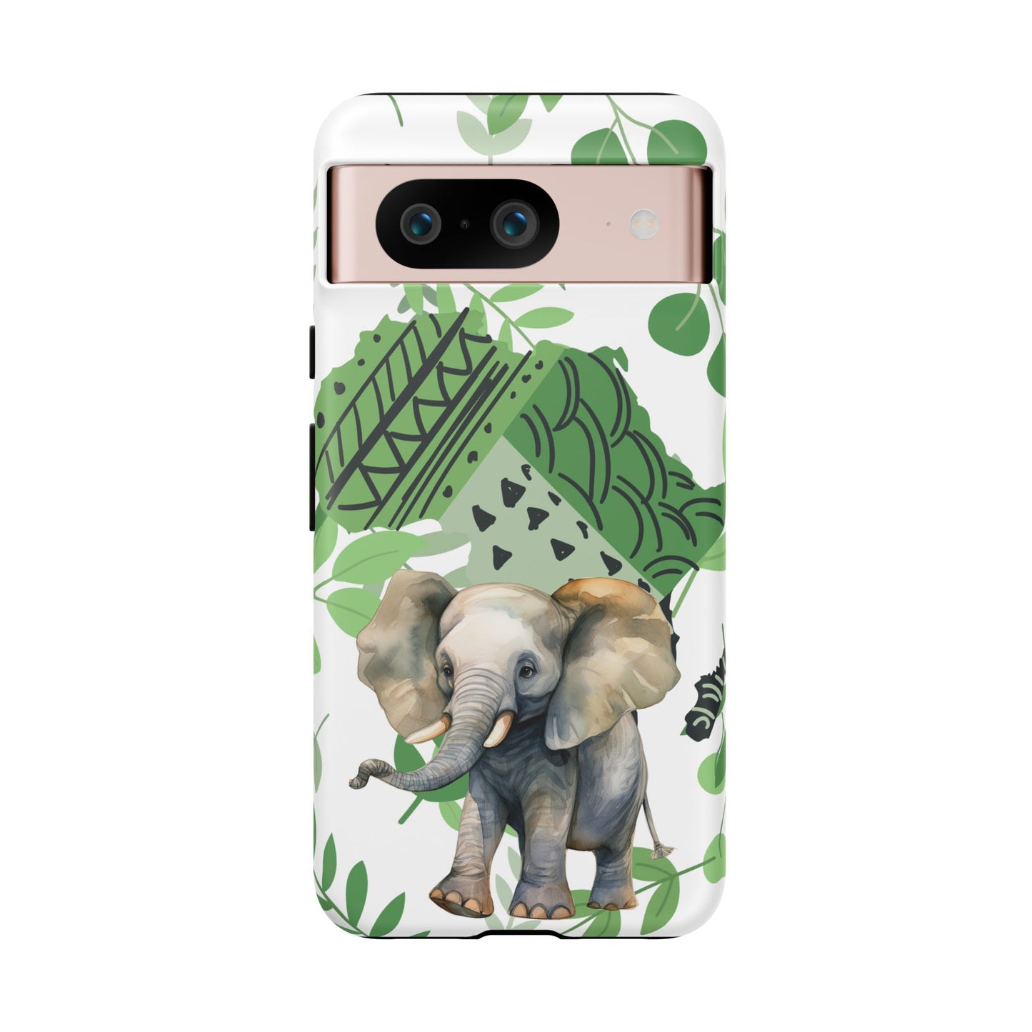 Playful Baby Elephant Mobile Cover – Tropical Boho Art