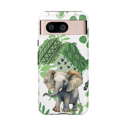 Playful Baby Elephant Mobile Cover – Tropical Boho Art
