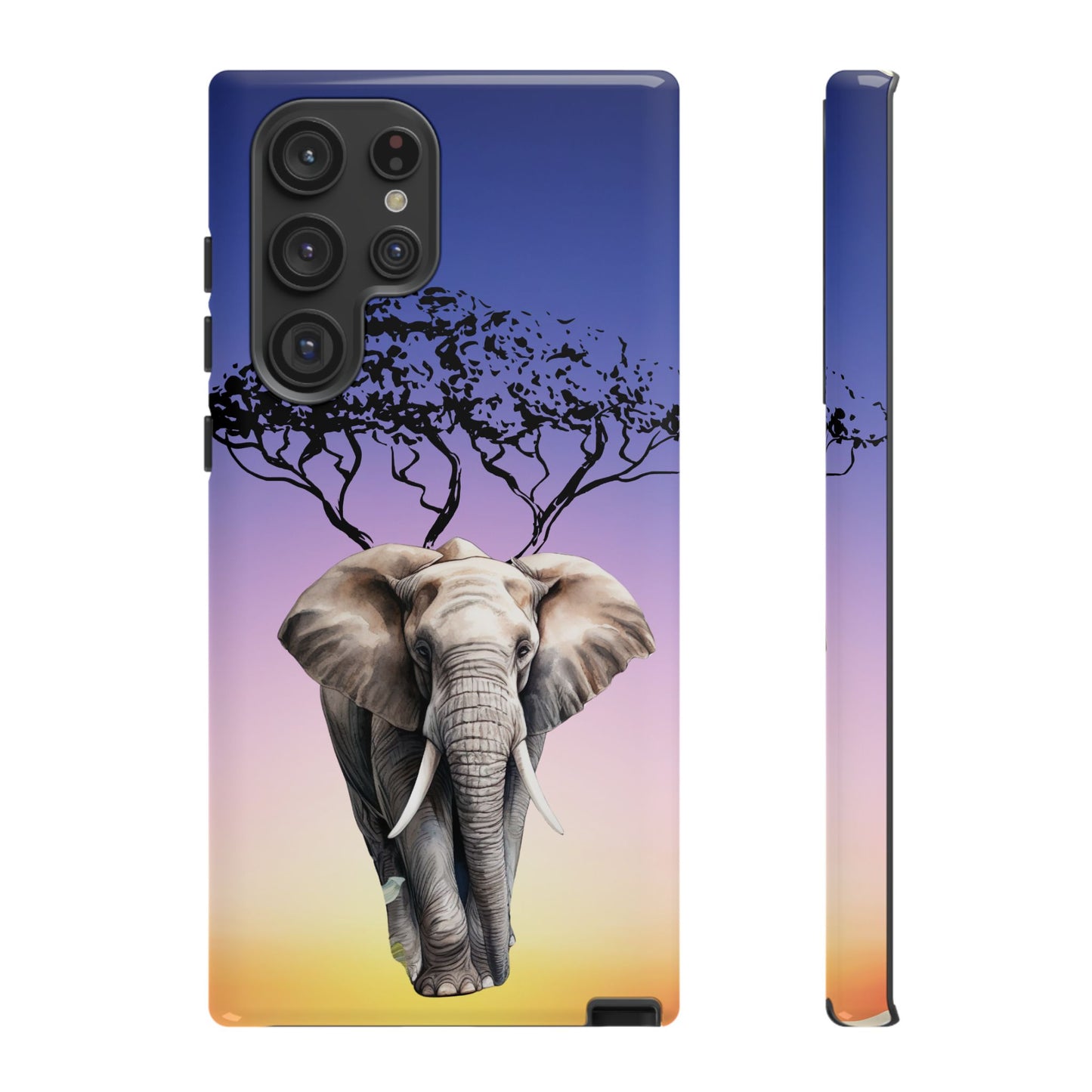 Surreal Elephant Tree Mobile Cover – Dreamy Sunset Fantasy