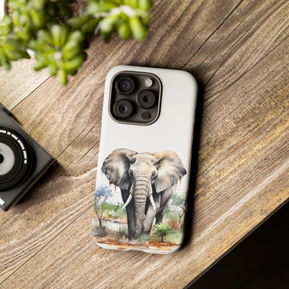Safari Watercolor Elephant Mobile Cover – Artistic Wildlife Design