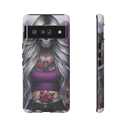 Rebel Rose – Gothic Skull Mask & Tattooed Warrior Mobile Cover