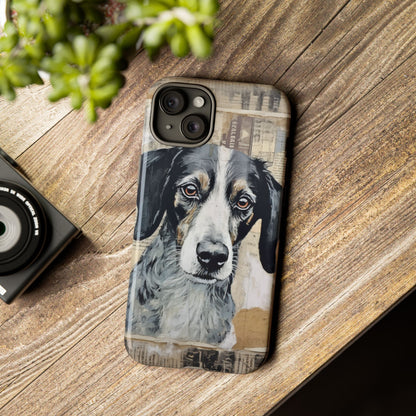 Rustic Dog Portrait – Vintage Collage Style