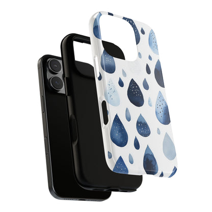 Indigo Rain Drops Watercolor Phone Case for iPhone, google Pixel & Samsung