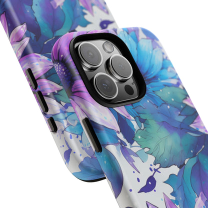 Dreamy Blue & Purple Floral Watercolor Mobile Case