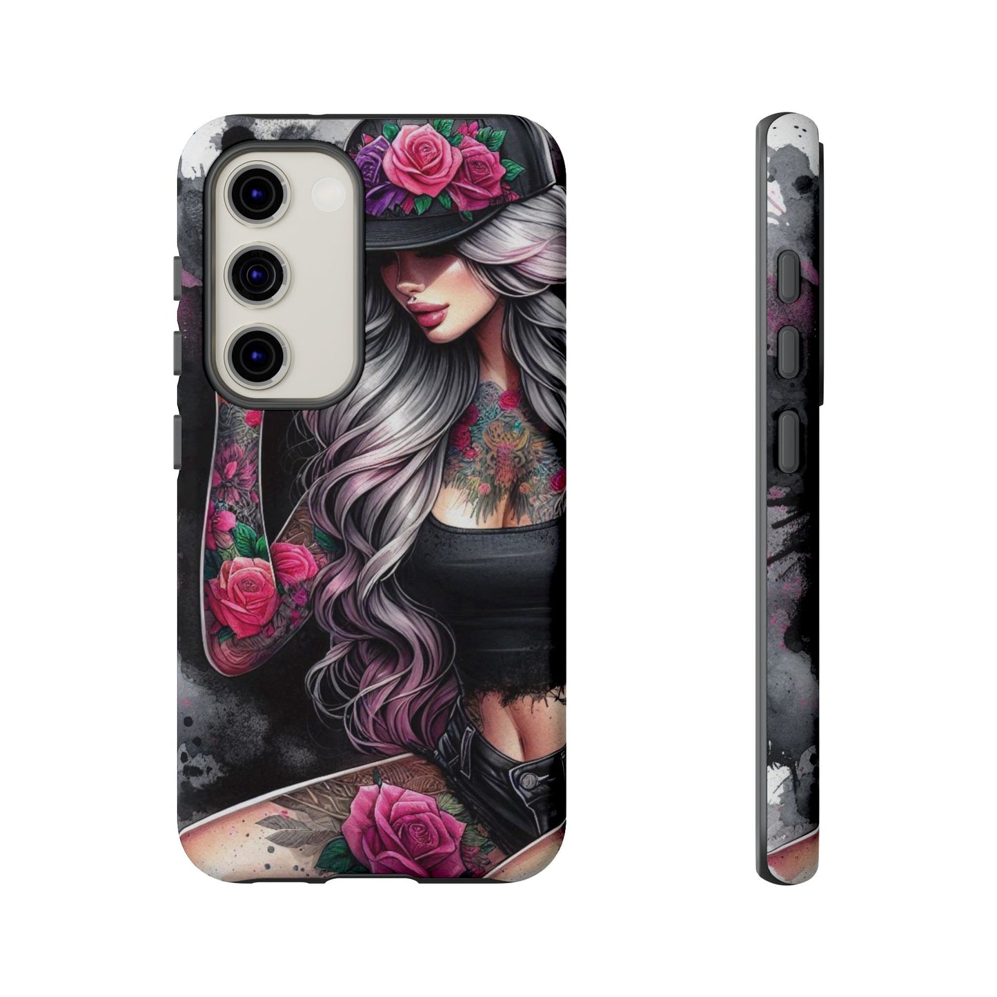 Ink & Roses – Edgy Floral Rebel Mobile Cover