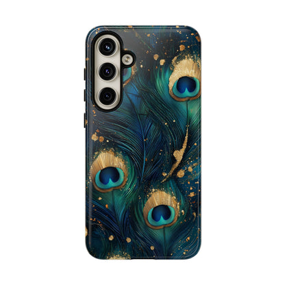 Elegant Peacock Feather Luxe Phone Case for iPhone, Samsung & Google Pixel