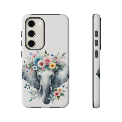 Floral Crown Elephant Mobile Cover – Elegant Watercolor Art