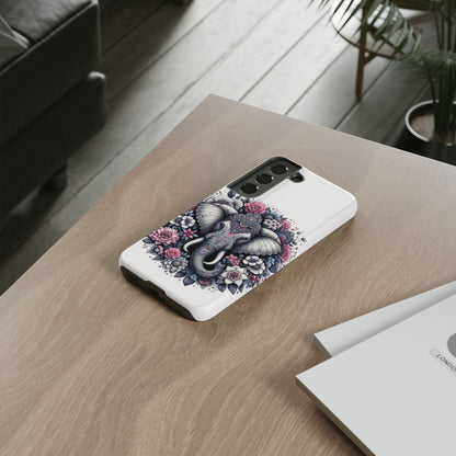 Ornate Floral Elephant Mobile Cover – Elegant Bohemian Art