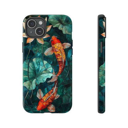 Lotus Serenity" – Koi Pond Stained Glass Case or iPhone, Samsung & Pixel