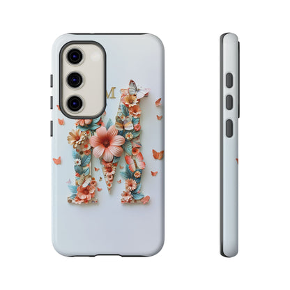 Floral Letter M Phone Case – Personalized Aesthetic Cover for iPhone, Samsung & Google Pixel