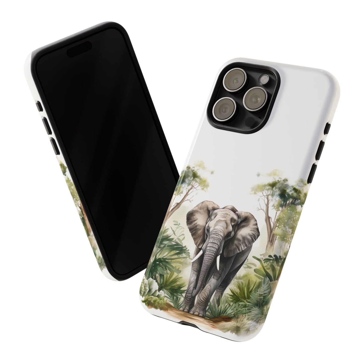 Serene Jungle Elephant Mobile Cover – Watercolor Wildlife Design