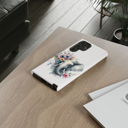 Floral Elephant Mobile Cover – Elegant Watercolor Art