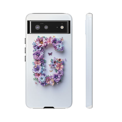Floral Letter G Phone Case – Personalized Aesthetic Cover for iPhone, Samsung & Google Pixel