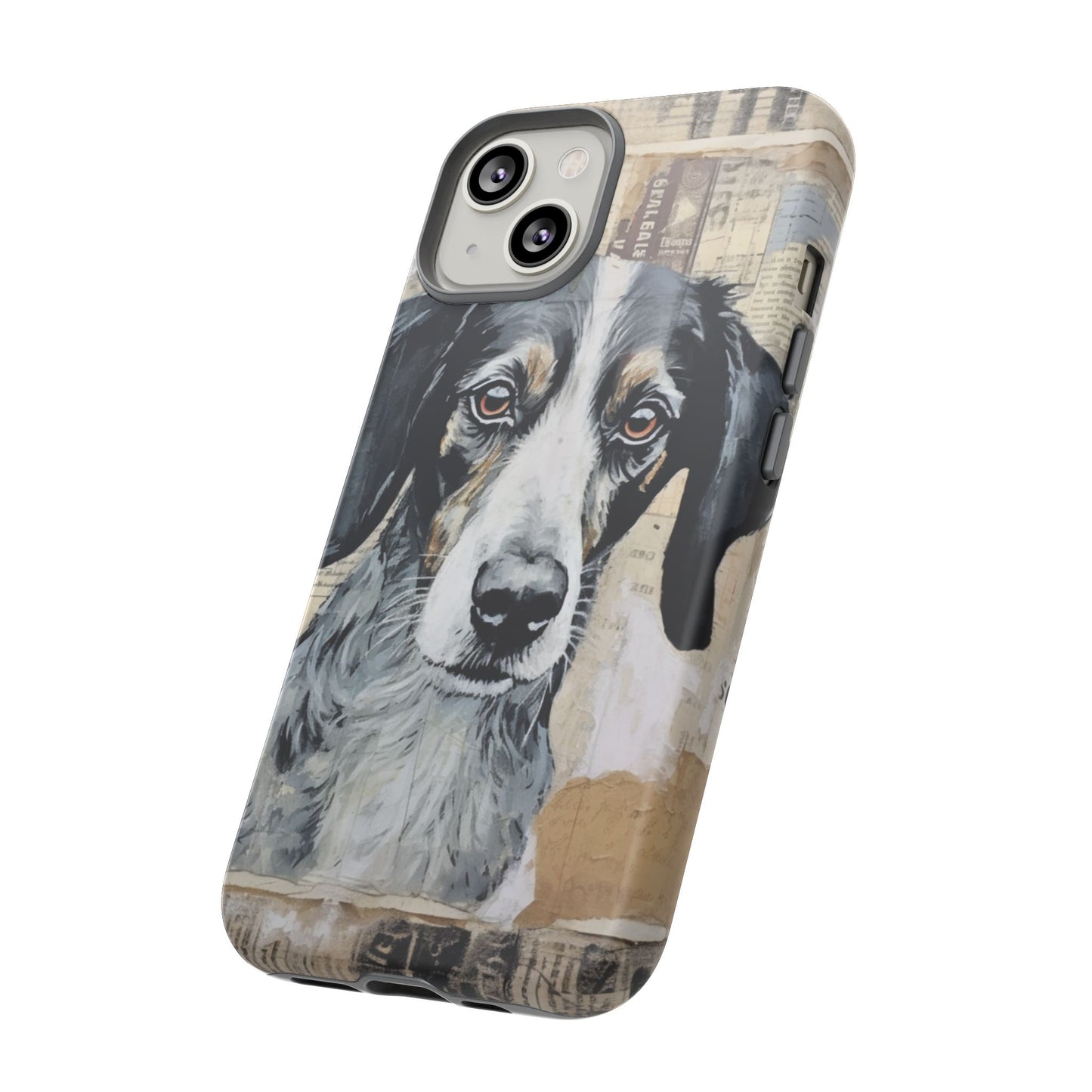 Rustic Dog Portrait – Vintage Collage Style