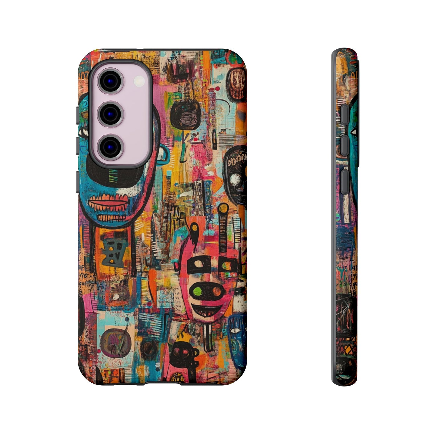Abstract Basquiat Phone Case – Artistic Phone Protector – Bold, Graffiti-Inspired Street Art Cover - iPhone, Samsung & Google Pixel Cover - Artistic Painting Case, Art Lover Gift