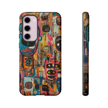 Abstract Basquiat Phone Case – Artistic Phone Protector – Bold, Graffiti-Inspired Street Art Cover - iPhone, Samsung & Google Pixel Cover - Artistic Painting Case, Art Lover Gift