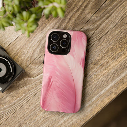 Soft Pink Flamingo Feather Phone Case for iPhone, Samsung & Google Pixel
