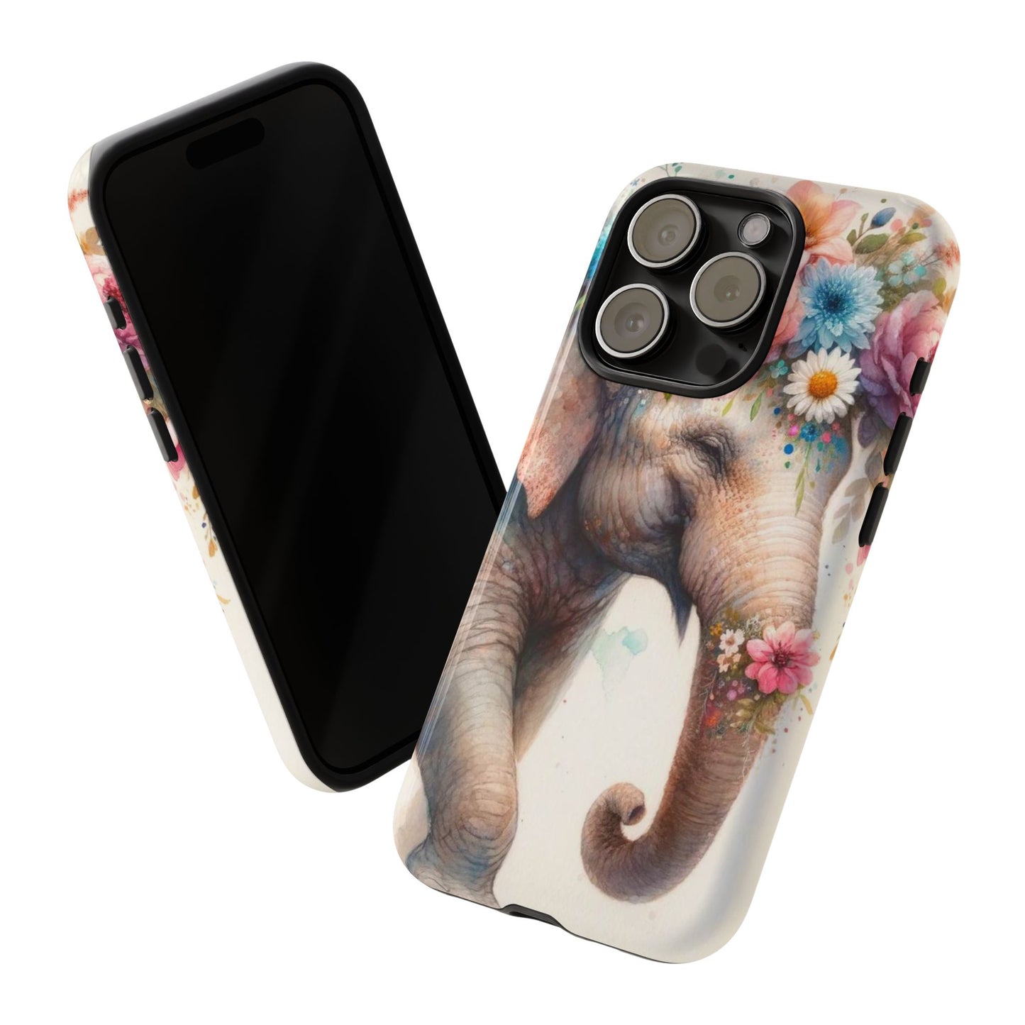 Joyful Floral Elephant Mobile Cover – Whimsical Watercolor Art