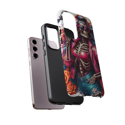 Neon Bones – Retro Skeleton & Vibrant Punk Aesthetic Mobile Cover