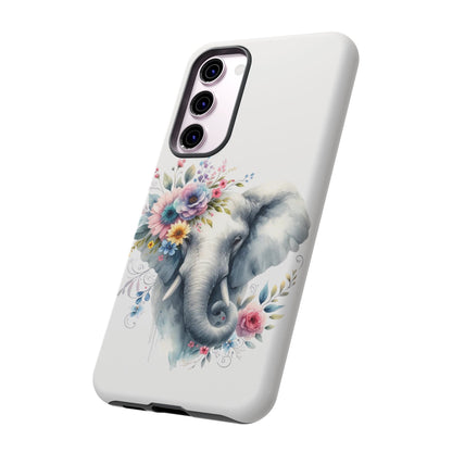 Floral Elephant Mobile Cover – Elegant Watercolor Art