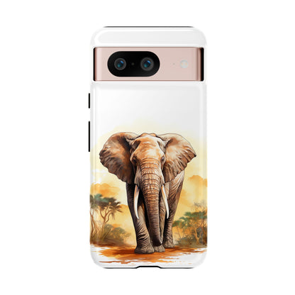Safari Elephant Watercolor Mobile Cover – Majestic Wildlife Art