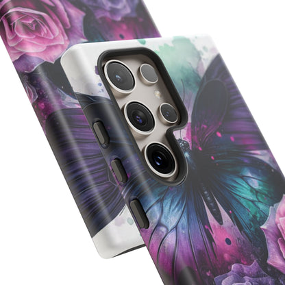 Mystic Bloom – Vibrant Butterfly & Rose Art Mobile Cover
