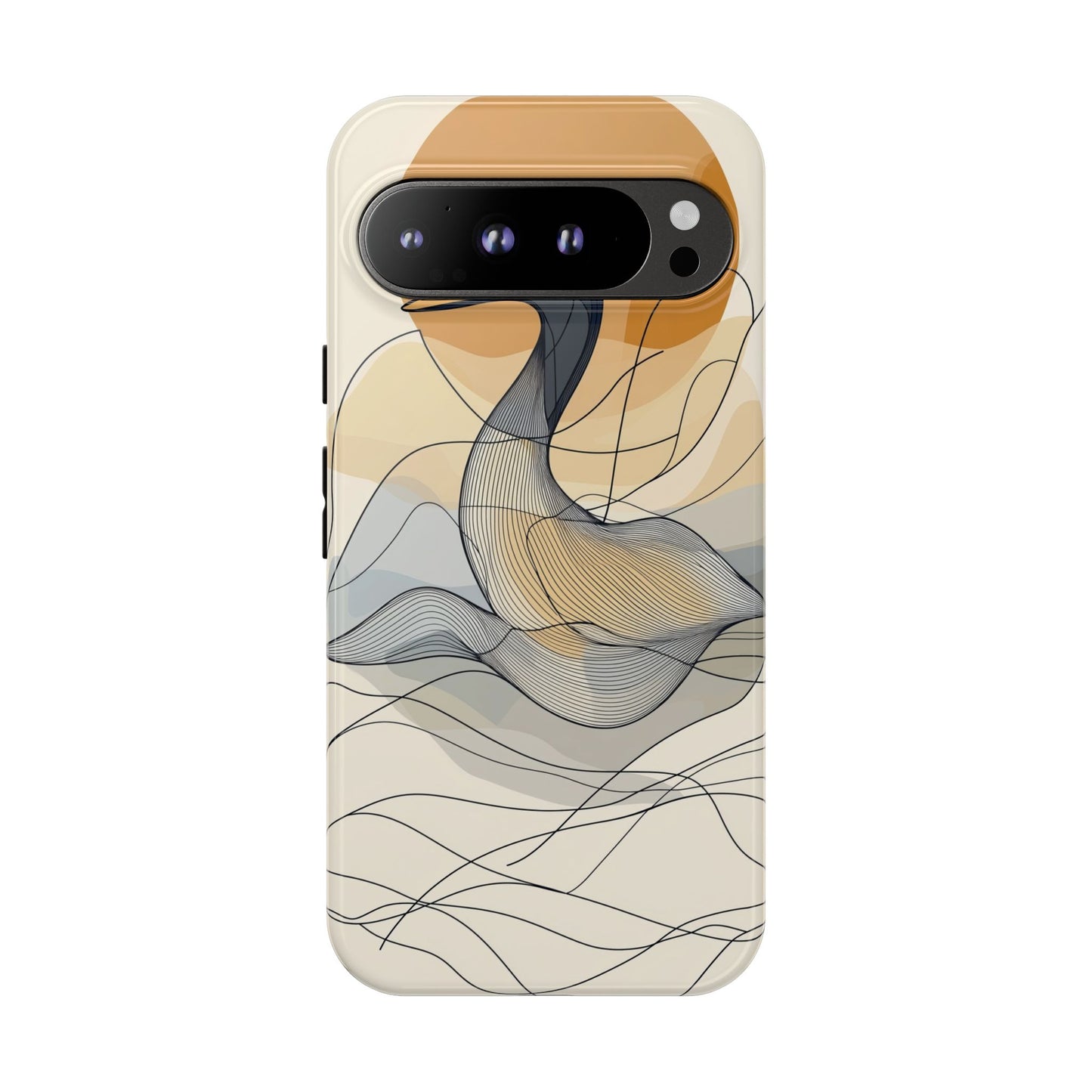 Serenity in Motion: The Abstract Swan Phone Case for iPhone, Samsung & Pixel