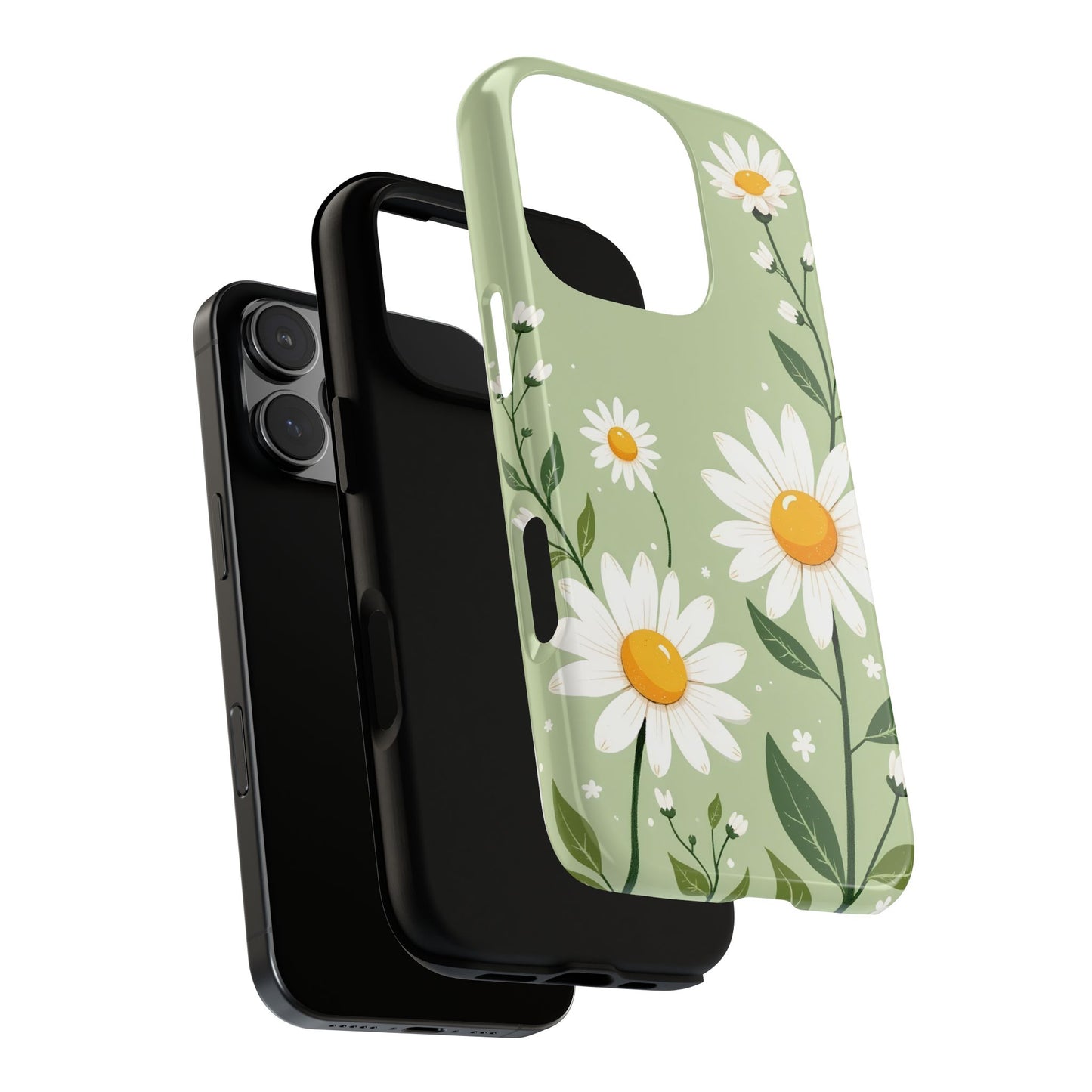 Green Floral Case, Daisy Pattern Design, Iphone Case Design, Perfect Gift For Her