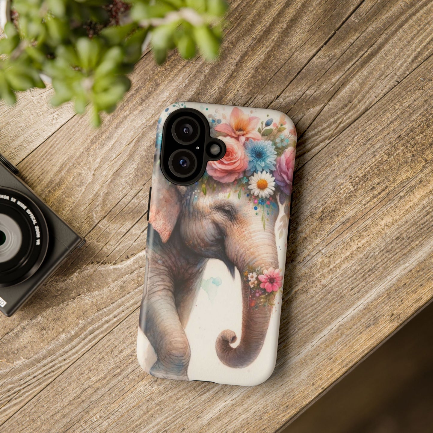 Joyful Floral Elephant Mobile Cover – Whimsical Watercolor Art