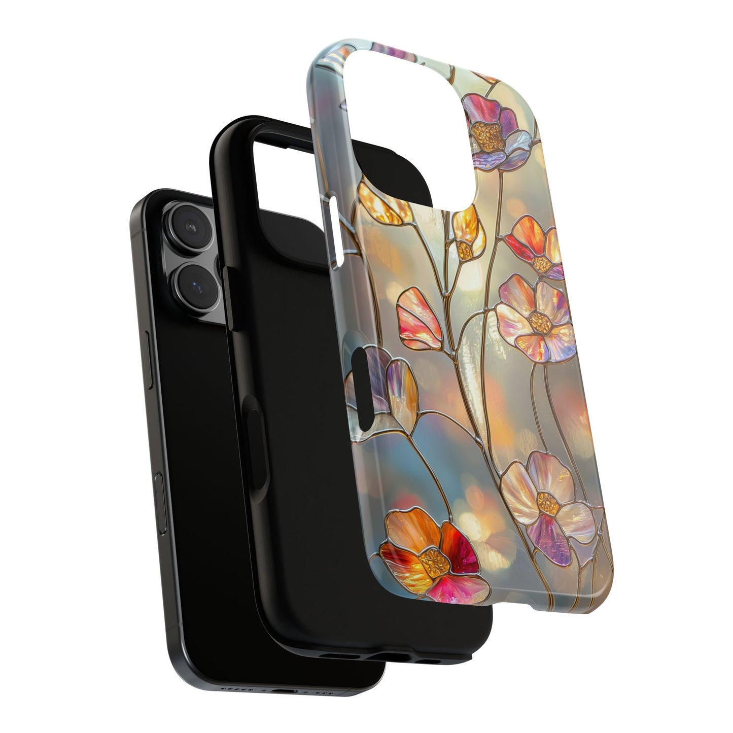 Petal Prism – Colorful Flower Stained Glass Phone Case for iPhone, Samsung & Pixel