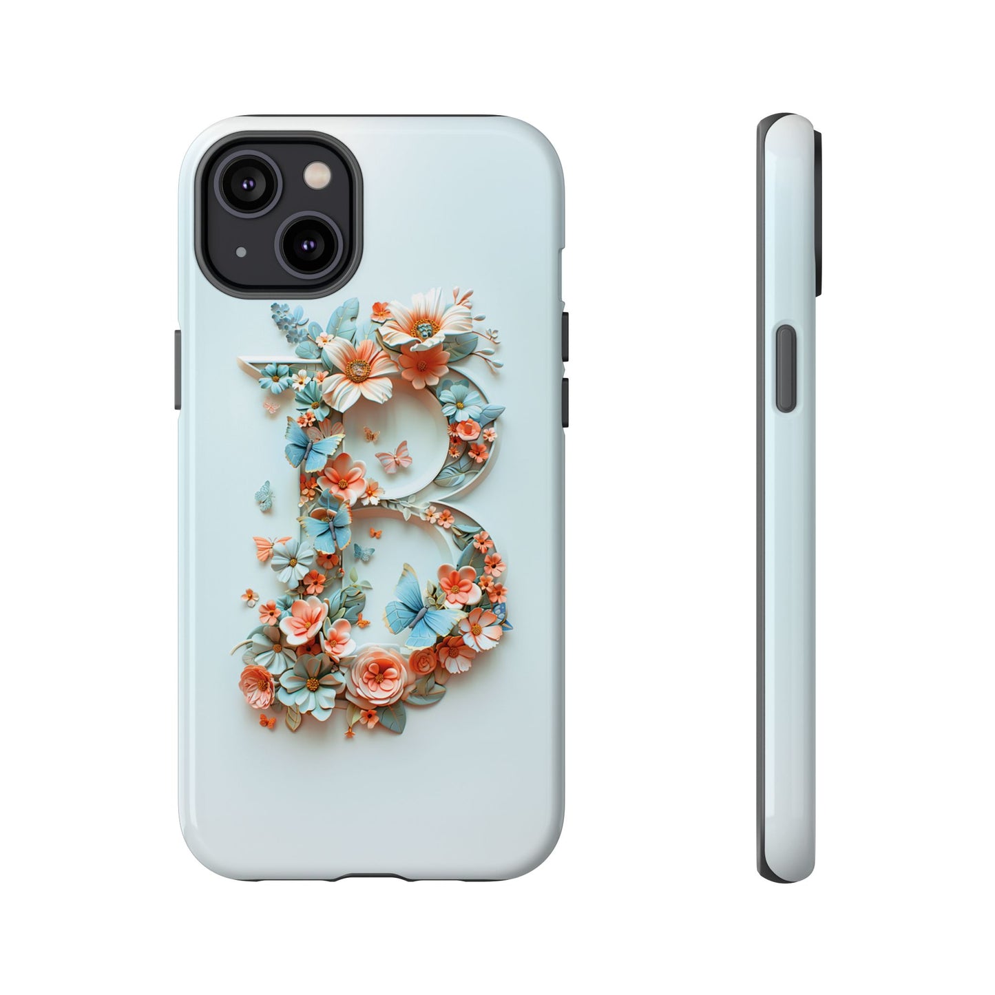 Floral Letter B Phone Case – Personalized Aesthetic Cover for iPhone, Samsung & Google Pixel