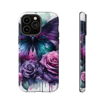 Mystic Bloom – Vibrant Butterfly & Rose Art Mobile Cover