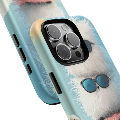 Fluffy Stack Anime Phone Case – Cute Kawaii Furry Creatures with Sunglasses, iPhone, Samsung & Google Pixel Case