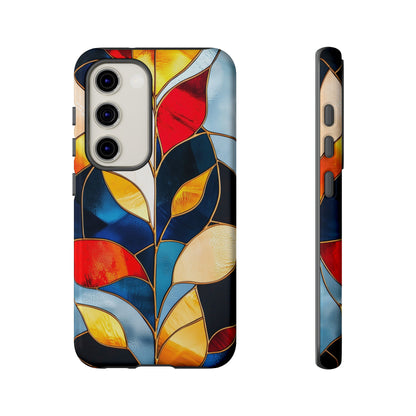 Ember Bloom – Vivid Leaf Mosaic Phone Case for iPhone, Samsung & Pixel