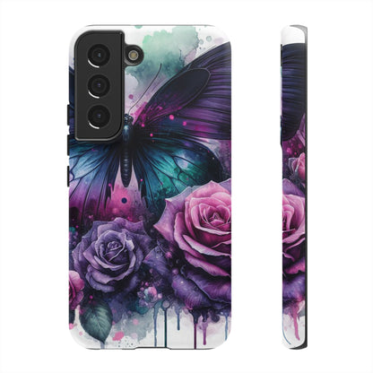 Mystic Bloom – Vibrant Butterfly & Rose Art Mobile Cover