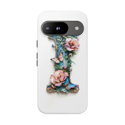 Floral Letter I Phone Case – Personalized Aesthetic Cover for iPhone, Samsung & Google Pixel