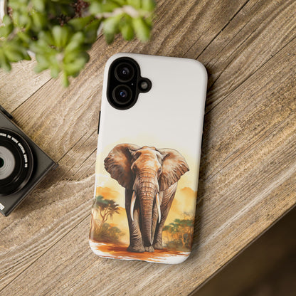 Safari Elephant Watercolor Mobile Cover – Majestic Wildlife Art