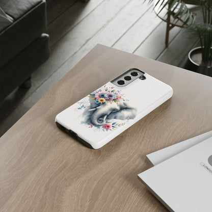 Floral Elephant Mobile Cover – Elegant Watercolor Art