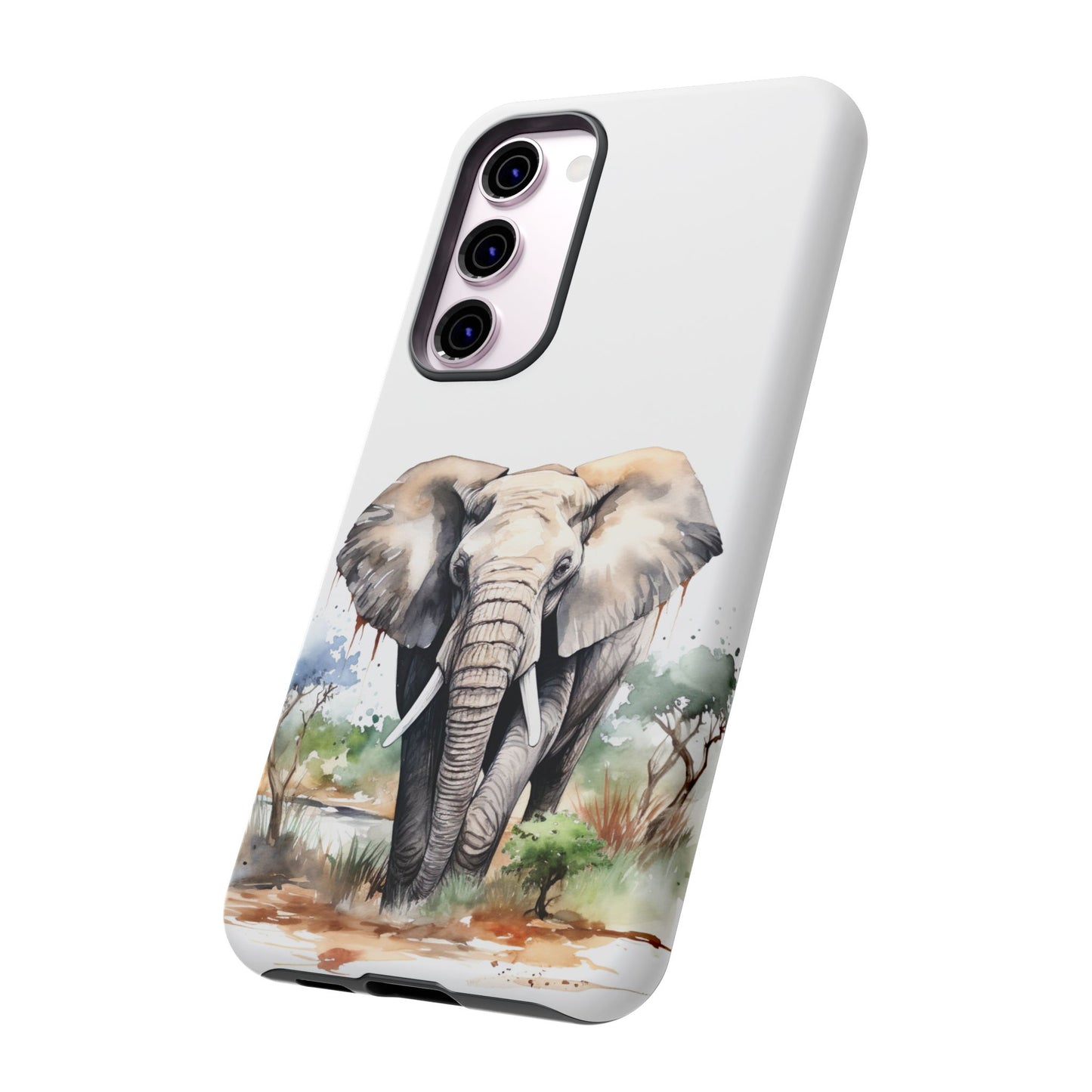 Safari Watercolor Elephant Mobile Cover – Artistic Wildlife Design